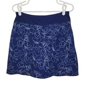 Cypress Club Navy Floral Skort Built-In Shorts Tummy-Smoothing Waistband Size S